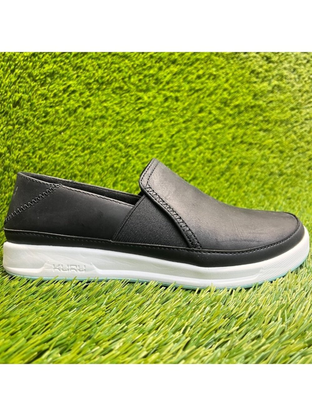 Kuru Roam Atla Womens Size 6 Black White Casual Walking Slip On Shoes Sneakers